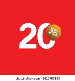20 Year Anniversary Vector Template Design Illustration. 