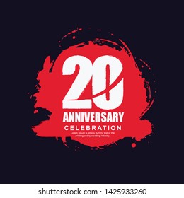 20 Year Anniversary Vector Template Design Illustration.