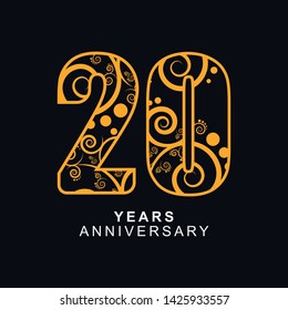 20 Year Anniversary Vector Template Design Illustration.