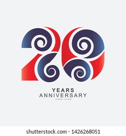 20 Year Anniversary Vector Template Design Illustration.