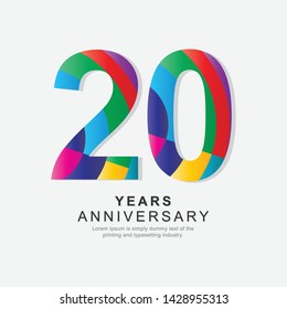 20 Year Anniversary Vector Template Design Illustration.