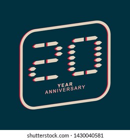 20 Year Anniversary Vector Template Design Illustration.