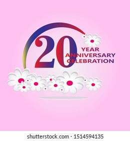 20 Year Anniversary Vector Template Design Illustration