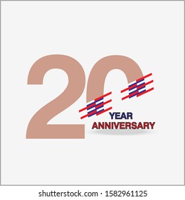 20 Year Anniversary Vector Template Design Illustration