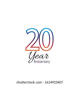 20 Year Anniversary Vector Template Design Illustration.