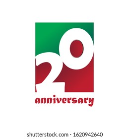 20 Year Anniversary Vector Template Design Illustration