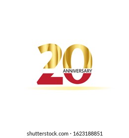 20 Year Anniversary Vector Template Design Illustration