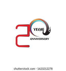 20 Year Anniversary Vector Template Design Illustration