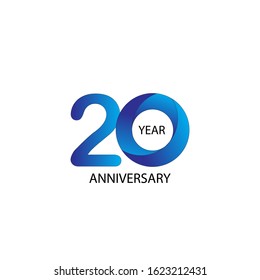 20 Year Anniversary Vector Template Design Illustration