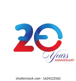 20 Year Anniversary Vector Template Design Illustration