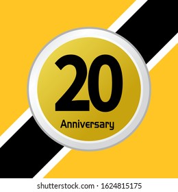 20 Year Anniversary Vector Template Design Illustration
