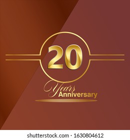 20 Year Anniversary Vector Template Design Illustration