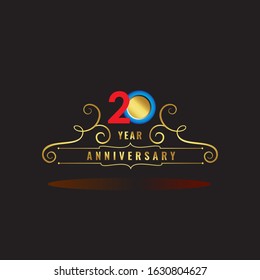 20 Year Anniversary Vector Template Design Illustration