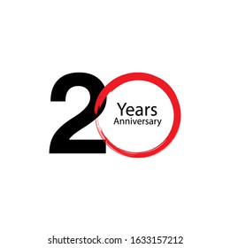 20 Year Anniversary Vector Template Design Illustration