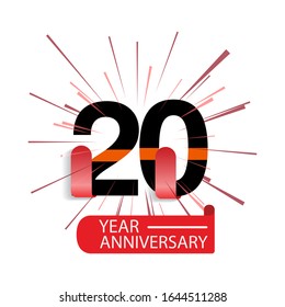 20 Year Anniversary Vector Template Design Illustration