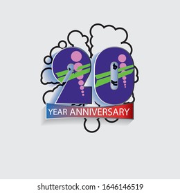 20 Year Anniversary Vector Template Design Illustration