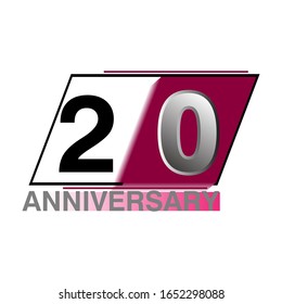 20 Year Anniversary Vector Template Design Illustration