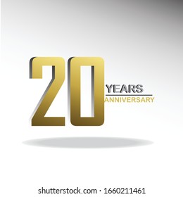 20-jährige Vektorillustration Vorlage Design Illustration Gold