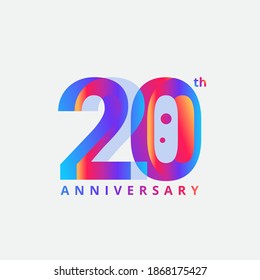 20 Year Anniversary Vector Template Design Illustration