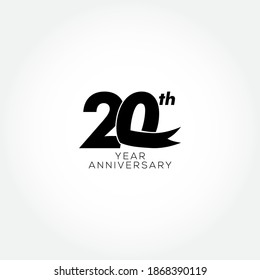 20 year anniversary vector template