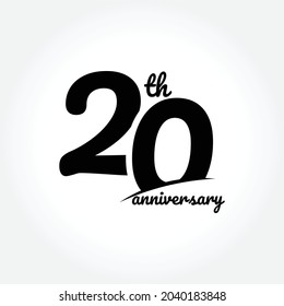 20 Year Anniversary Vector Template Design Illustration, Template Icons, Year Icons Vector