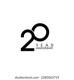 20 Year Anniversary Vector Template Design Illustration, Template Icons, Year Icons Vector