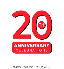 20 Year Anniversary Vector Template Design Illustration. Template Design