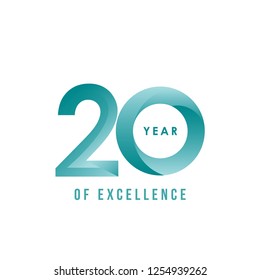 20 Year of Excellence Vector Template Design Illustration