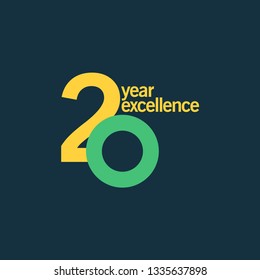 20 Year of Excellence Vector Template Design Illustration