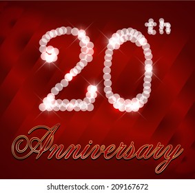 20 year Happy Birthday Card, 20th birthday - vector EPS10