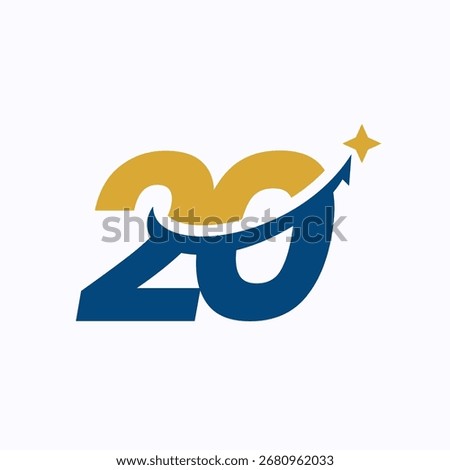 20 Years Achievement Logo Vector. Celebrate logo design template.