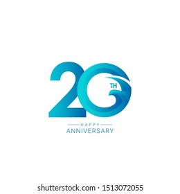 20 Years Anniversary Bird Model Vector Template Design Illustration