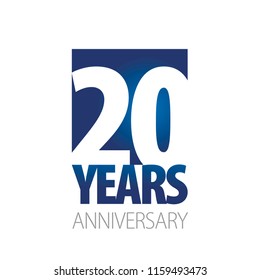 20 Years Anniversary Blue White Logo Stock Vector (Royalty Free ...