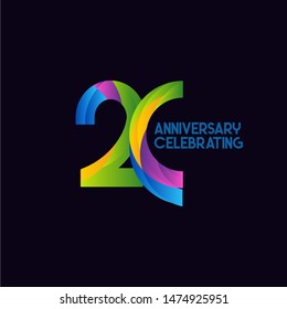 20 Years Anniversary Celebrating Vector Template Design Illustration