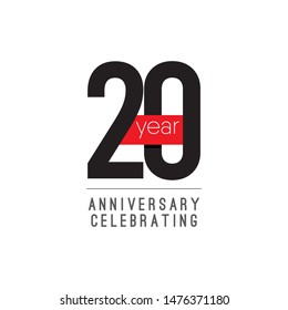 20 Years Anniversary Celebrating Vector Template Design Illustration