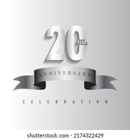 20 Years anniversary celebration 3D vector template design illustration