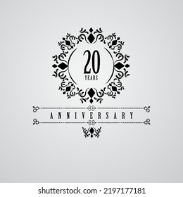 20 years anniversary celebration 3d vector template design illustration