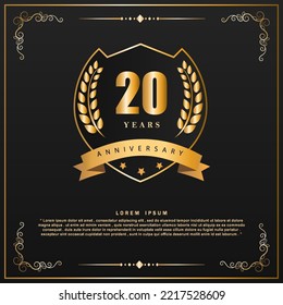 20 years anniversary celebration 3d vector template design illustration