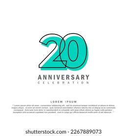 20 Years anniversary celebration 3d vector template design illustration