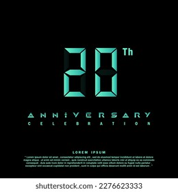 20 Years anniversary celebration 3d vector template design illustration