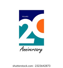 20 years anniversary celebration 3d vetor template design illustration