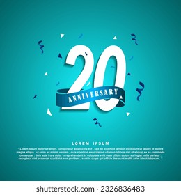 20 Years anniversary celebration 3d vector template design illustration