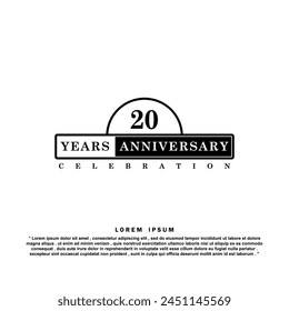 20 years anniversary celebration 3d vector template design illustration