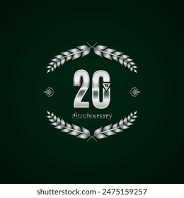 20 years anniversary celebration 3d vector template design illustration