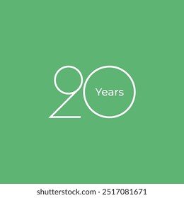 20 Years Anniversary Celebration Badge Vector Template Design