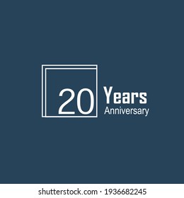 20 Years Anniversary Celebration Blue Color Vector Template Design Illustration