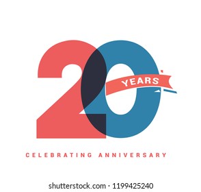 20 Years Anniversary Celebration Colorful Logo Stock Vector (Royalty ...