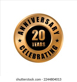 20 years anniversary celebration design template. 20 years anniversary vector stamp