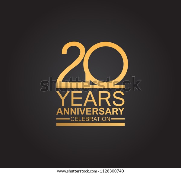 20 Years Anniversary Celebration Design Thin Stock Vector (Royalty Free ...