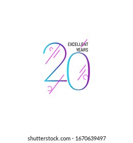 20 Years Anniversary Celebration Elegant Number Vector Template Design Illustration